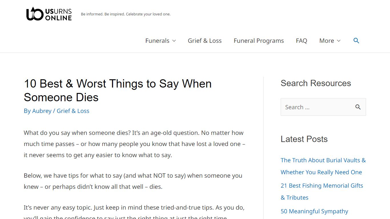 10 Best & Worst Things to Say When Someone Dies
